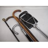 Chenab Special shooting stick with one other shooting stick and three walking sticks (5)