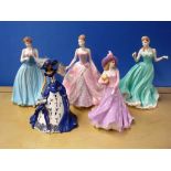 Coalport figurines: 'Dearest Rose' 911/9500, 'Diamonds & Roses' 604/7500, 'True Love' 1016/12500,