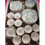 Shelley "Melody" partial tea set, comprising ten tea cups, sugar bowl, milk jug, two plates,