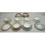 Collection of Royal Worcester soup cups and saucers