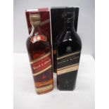 Johnnie Walker Red Label blended scotch whisky, 40% vol, 1l, Johnnie Walker Double Black blended