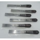 Set of six Taylors Eye Witness wood handled paint scraping knives