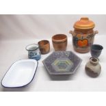 Michael Kennedy ceramics goblet, studio pottery vase, Russian vase etc