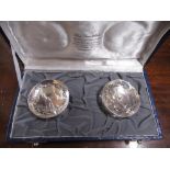 Pair of Indian white metal candle holders each marked 'silver', in original Beli Ram of New Delhi