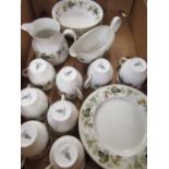 Royal Doulton "Larchmont" partial dinner/breakfast set, comprising of plates, side plates, coffee