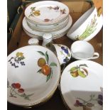 Royal Worcester Evesham dinner plates, side plates, dessert bowls, salt and pepper and other