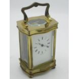 Henley, England, C20th brass cased carriage clock timepiece with visible lever escapement,