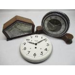 1930's Metamec electric mantel time piece with silvered chapter ring and chrome plated bezel and
