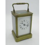 Boston Clock Co late C19th/early C20th brass cased carriage clock, single train, striking movement