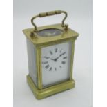 Duverdrey & Bloquel, early C20th brass cased carriage clock timepiece with later replacement