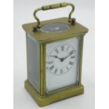 A.C.C., early C20th brass cased carriage clock timepiece with visible later platform lever