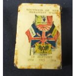 Souvenir of the Great War matchbox holder, with dates 1914, 1915, 1916, campaigns by the East