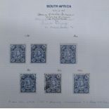 Collection of stamps from South Africa on loose sheets, some early material, mint and used