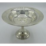 Edw.VII hallmarked Sterling silver pedestal bon bon with pierced sides by Thomas Bradbury & Sons