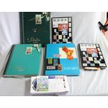 Five British, Commonwealth and ROW stamp albums, partially filled, mainly post 1950 QEII with some