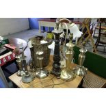 Selection of various assorted metal table lamps, (6)