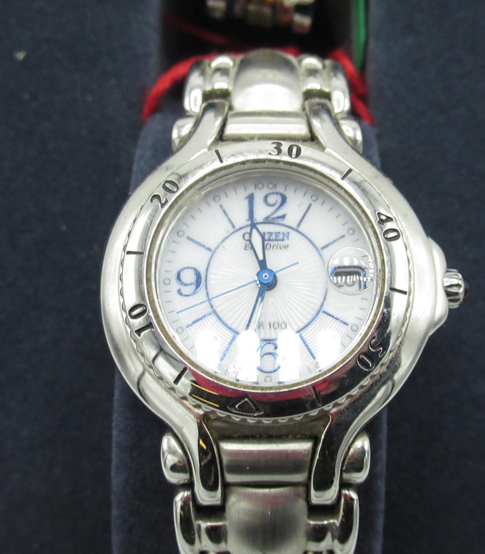 Ladies Citizen echo drive watch, stainless steel case on bi-metalic bracelet SN 081020121 and a - Image 2 of 3