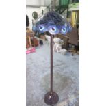 Tiffany style standard lamp with twisted reed column and resin stained glass effect shade, H167cm