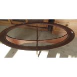 Mid century G plan teak astro oval coffee table (lacks glass), 120cm x 66cm