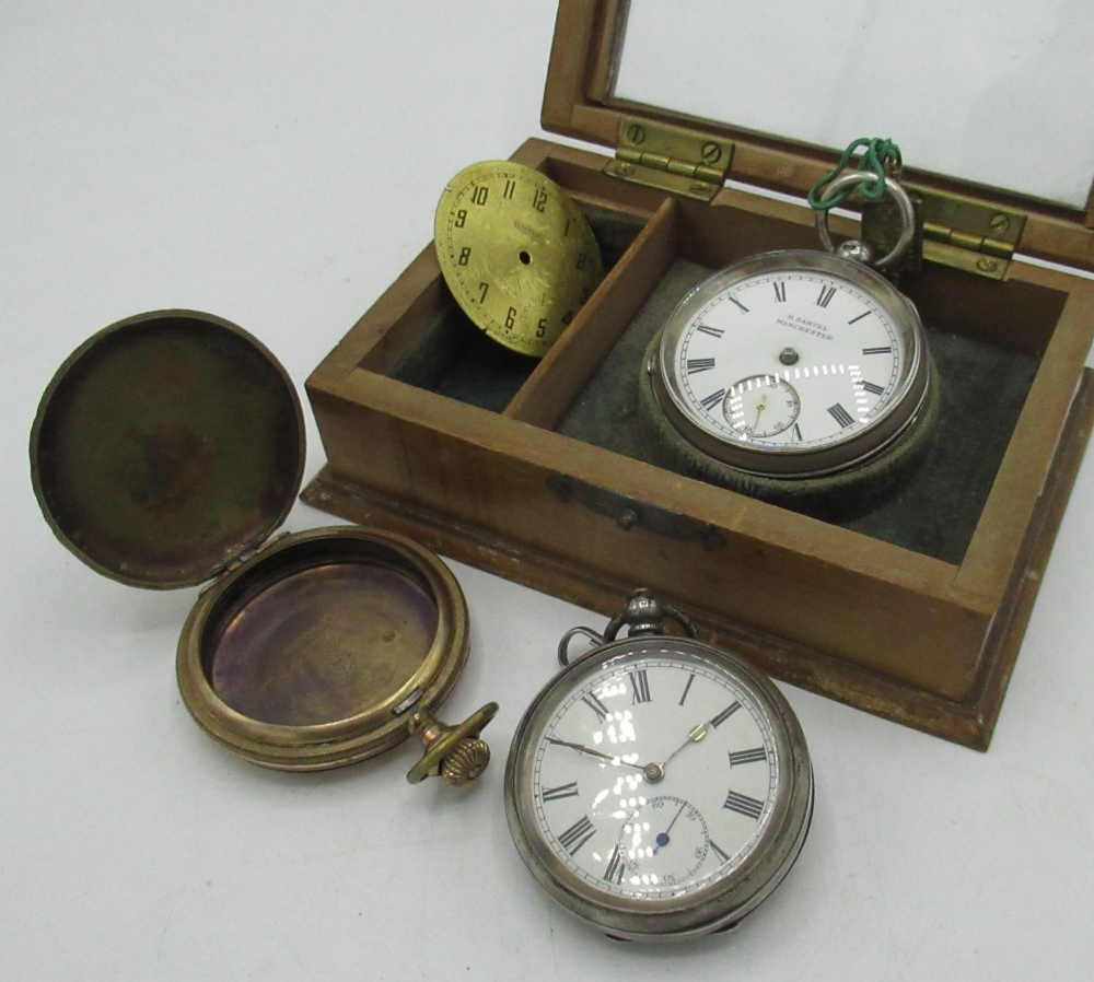 H Samuel Manchester late Victorian silver cased key wound pocket watch, Chester 1899, complete