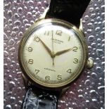 J W Benson, London 1950's 9ct gold cased automatic wrist watch, three piece gold case with snap on