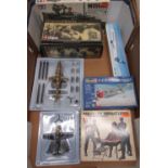 Collector G E Fabbri scale model of helicopter and German fighter plane 1:100, 1:72 scale revel
