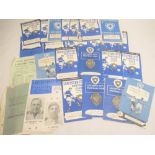 Good selection of approx. 20 Leicester City 1950's match day programmes together with a few items of