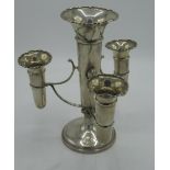 Geo.V hallmarked Sterling silver epergne three vases on scroll supports, by Collingwood & Sons