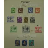 Album of stamps including Abu Dhabi, Aden & Protectorate States, Antigua & Ascension, mint and used,