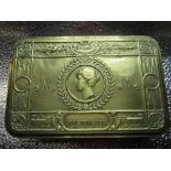 WW1 Princess Mary brass Christmas tin with black varnished sides and a Midget miniature oil can