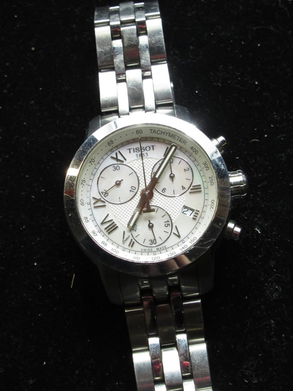 Tissot Dressport G15 quartz chronograph wristwatch with date, iridescent dial with three - Image 2 of 4