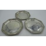 Set of four Geo.V octagonal plates by S W Smith & Co, Birmingham, 1912-15 diameter 10cm, gross