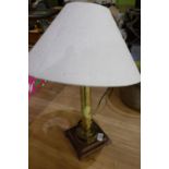 Brass Lamp with White/Cream Lampshade
