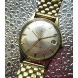 Rotary, 1960's 9ct gold cased hand wound wrist watch with date, two piece Denison case on later