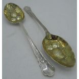 Pair of Geo.V hallmarked Sterling silver fruit spoons by William Hutton & Sons, Sheffield 1923-24,