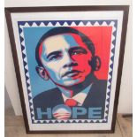 American Election colour advertising poster, entitled Hope, head and shoulder portrait study of