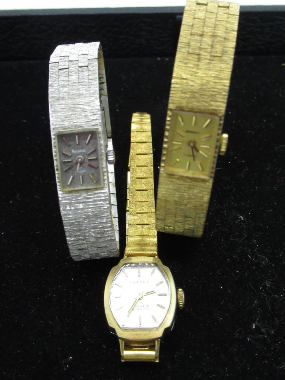Ladies Regency gold plated hand wound cocktail watch, Ladies Accurist hand wound cocktail watch