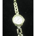 9ct gold Uno ladies cocktail watch with rolled gold strap