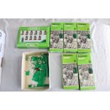 Six Subbuteo football teams - Swansea City, Arsenal, Iran, New England, Wales, Czechoslovakia and