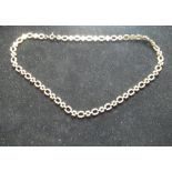 9ct yellow gold necklace with ovals joined by two bar gate sections, stamped 9.375, L42cm, 13.7g