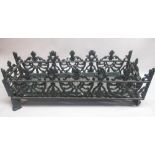 Cast metal painted garden planter with half crescent scrolled design, W63cm