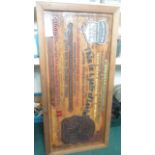 Large Levi's clothing advertising panel in wooden frame, W136 x H66