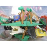 Collection of toys railway related toys incl. tracks tunnels, bridges, station houses etc.