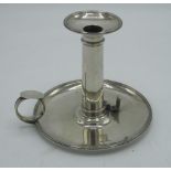 Geo.III hallmarked Sterling silver chamberstick, reeded circular base by John Edwards III, London