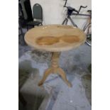 Pine circular occasional table, D62cm H78cm