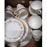 Wedgwood Mirabelle porcelain tea set for six, consisting of cake plates, teapot, milk and sugar etc