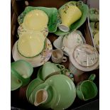 Selection of various Royal Crown Devon ceramics, including cups, saucers, jugs, coffee pot, etc