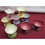 Six Maling leaf pattern dessert type ceramic bowls and two similar Beswick bowls (8)
