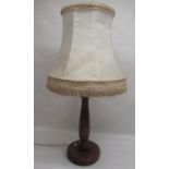 Oak baluster lamp with shade