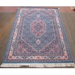 Late C20th Italian Karadagh traditional pattern, light blue ground wool and silk rug, 170cm x 250cm